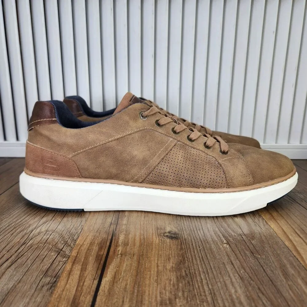 Bull Boxer Perforated PU Leather Shoes Men's 12 Brown Preppy Ivy League Oxfords